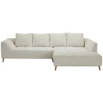 ECKSOFA in Flachgewebe Grauweiß  306/202 cm  - Buchefarben/Grauweiß, KONVENTIONELL, Holz/Textil (306/202cm) - Carryhome