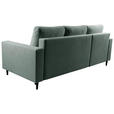 ECKSOFA  in Struktur Dunkelgrün  - Dunkelgrün/Schwarz, MODERN, Holz/Kunststoff (145/230cm) - Carryhome
