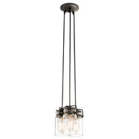 HÄNGELEUCHTE Brinley 21.6/25.6 cm  - Bronzefarben, KONVENTIONELL, Glas/Metall (21.6/25.6cm) - Elstead Lighting