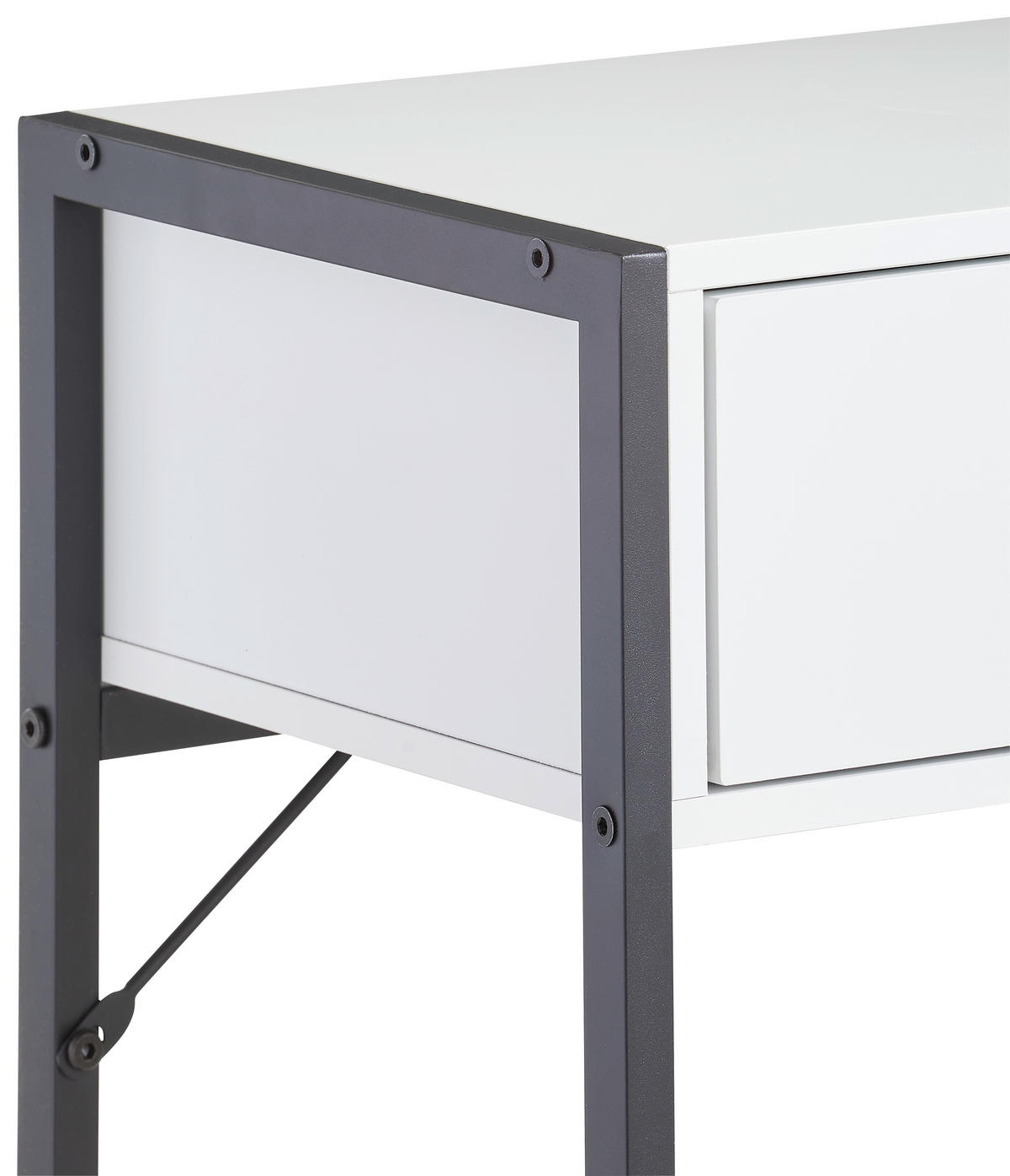 NACHTSCHRANK 41/60/30 cm  - Schwarz/Weiß, MODERN, Holzwerkstoff/Metall (41/60/30cm) - Livetastic