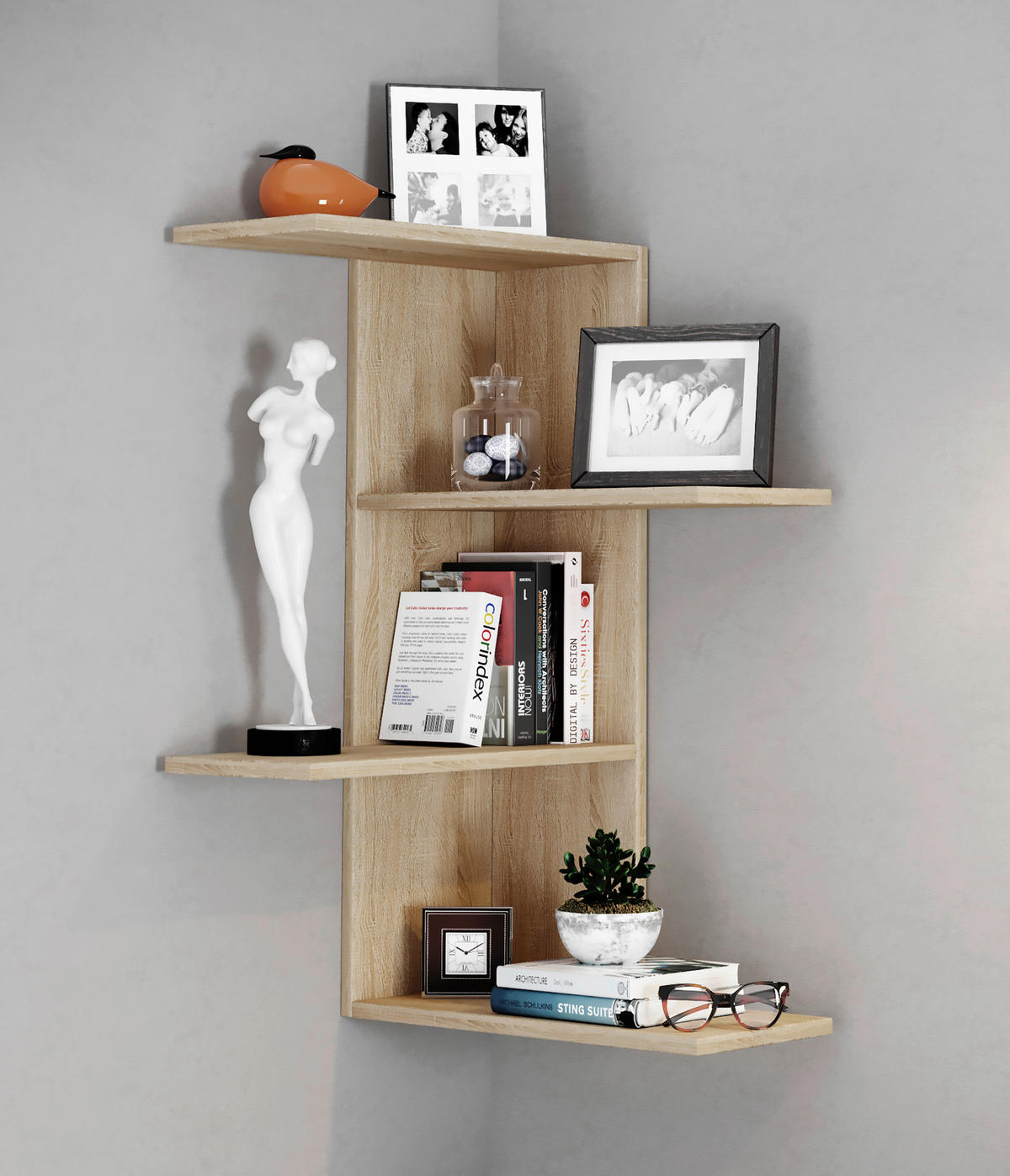 WANDREGAL 45/77/45 cm  - Sonoma Eiche, Modern, Holzwerkstoff (45/77/45cm) - MID.YOU