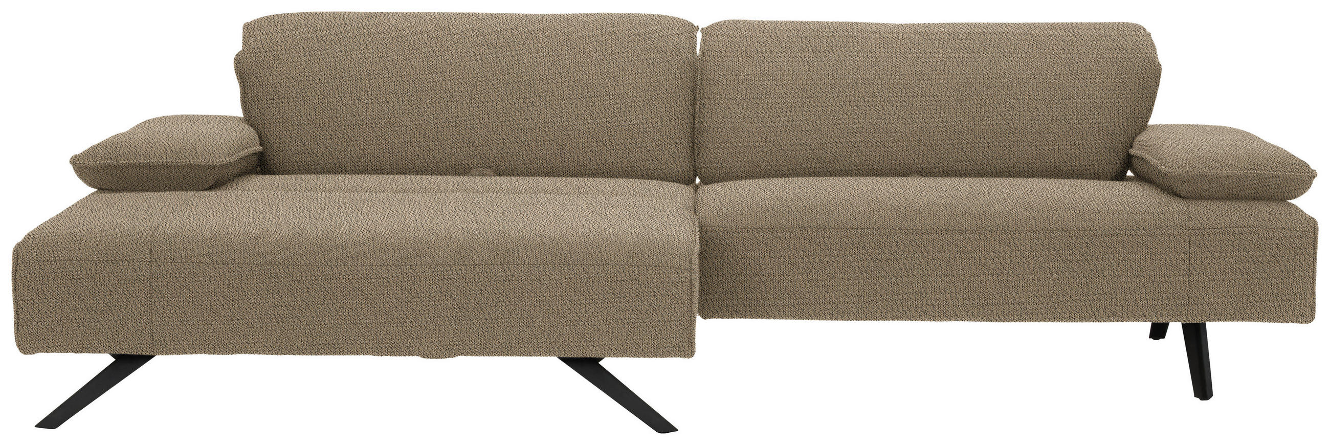 ECKSOFA in Flachgewebe Hellbraun  166/280 cm  - Hellbraun/Anthrazit, Design, Textil/Metall (166/280cm) - Johann Jakob