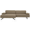 ECKSOFA in Flachgewebe Hellbraun  - Hellbraun/Anthrazit, Design, Textil/Metall (166/280cm) - Johann Jakob