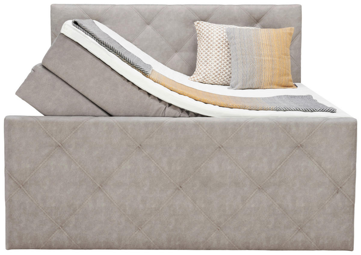 BOXSPRINGBETT 180/200 cm  in Grau  - Schwarz/Grau, KONVENTIONELL, Kunststoff/Textil (180/200cm) - Livetastic