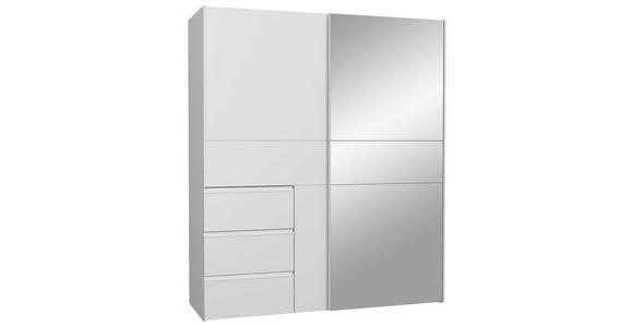 SCHWEBETÜRENSCHRANK 170/200/61 cm 2-türig Weiß, Alufarben  - Alufarben/Weiß, Basics, Glas/Holzwerkstoff (170/200/61cm) - Carryhome