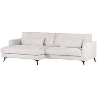 ECKSOFA in Cord Beige  - Beige/Schwarz, Lifestyle, Textil/Metall (140/270cm) - Livetastic