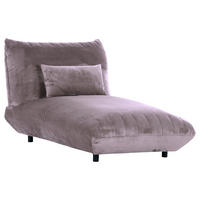 LIGGFÅTÖLJ i plysch grå  - svart/grå, Klassisk, textil/plast (100/86/166cm) - MID.YOU