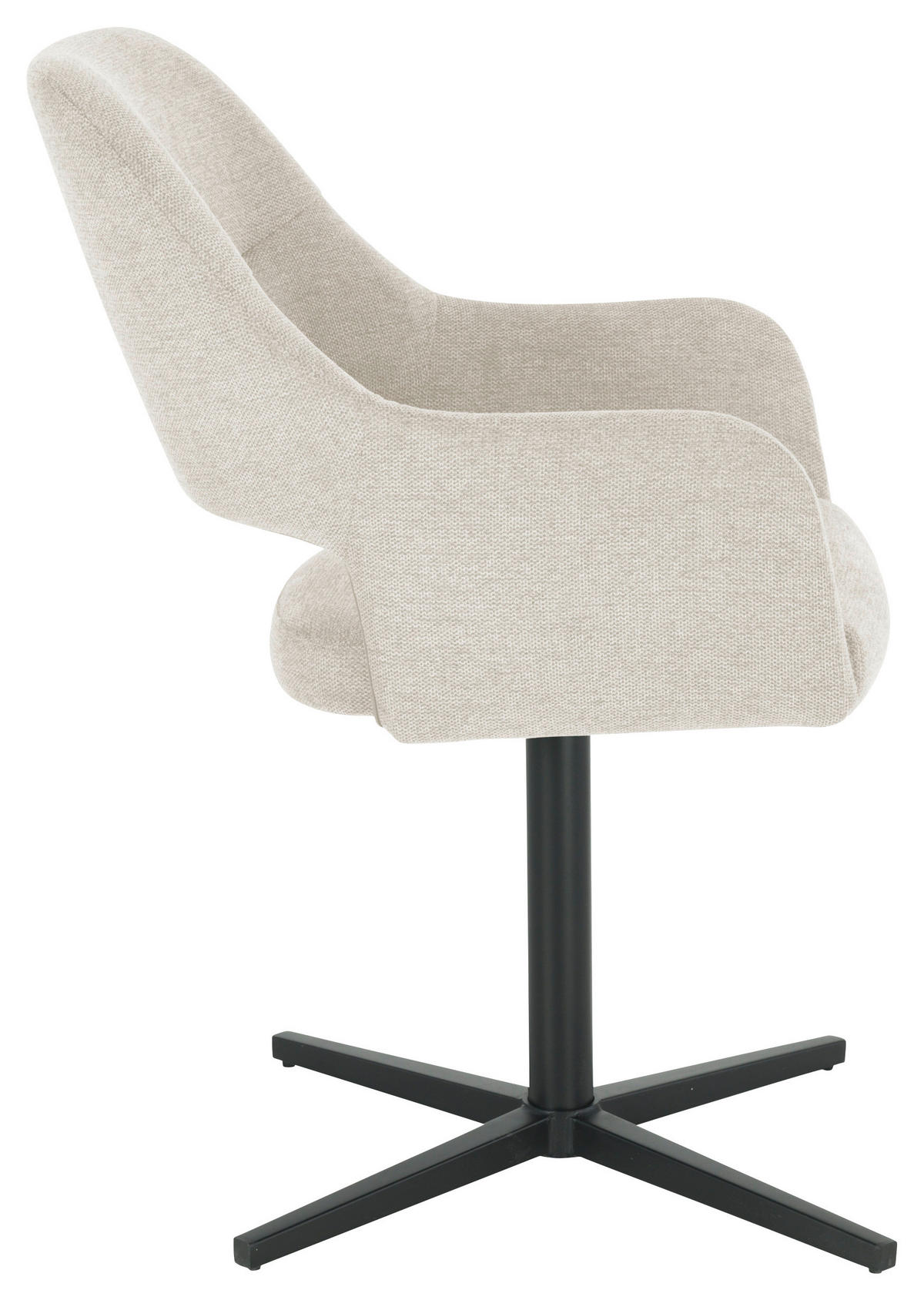 ARMLEHNSTUHL  in Eisen Leinenoptik  - Beige/Schwarz, MODERN, Holz/Textil (56/86/63cm) - MID.YOU