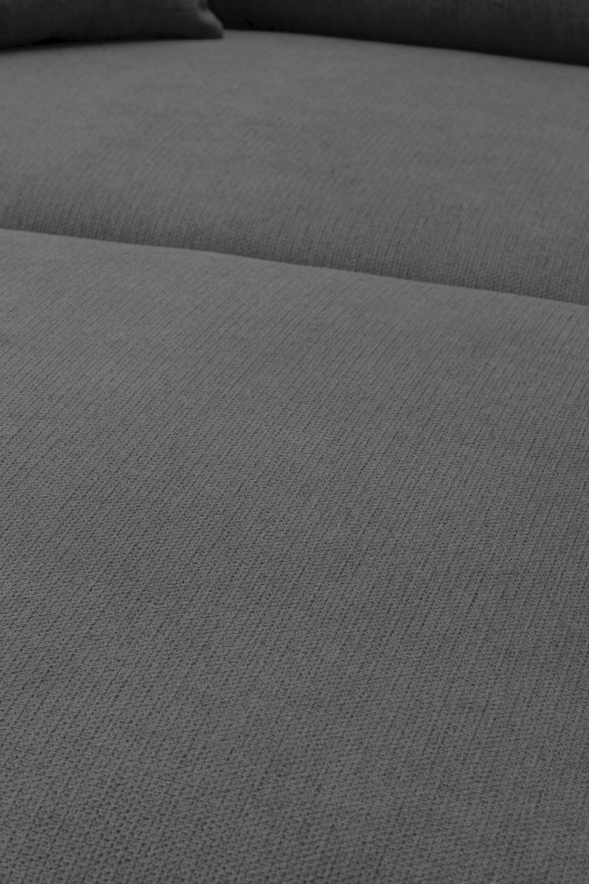 ECKSOFA Dunkelgrau Webstoff  - Dunkelgrau/Schwarz, KONVENTIONELL, Textil/Metall (196/304cm) - Hom`in