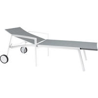 GARTENLIEGE 83/65/205 cm  - Silberfarben/Weiß, Basics, Textil/Metall (83/65/205cm) - Stern