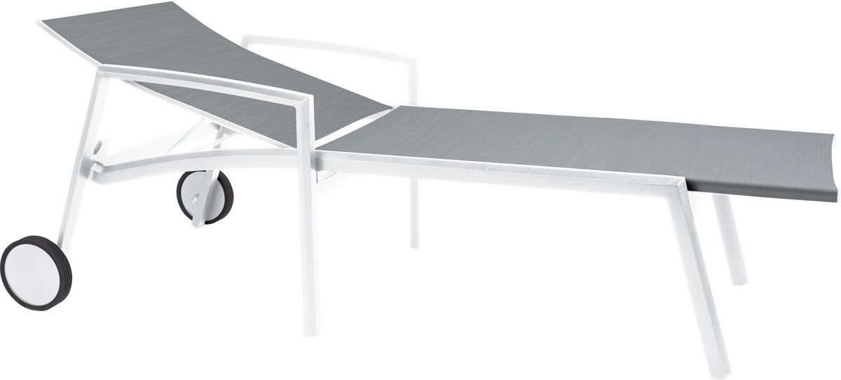 GARTENLIEGE 83/65/205 cm  - Silberfarben/Weiß, Basics, Textil/Metall (83/65/205cm) - Stern