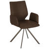 ARMLEHNSTUHL  Lederauswahl, Stoffauswahl, Typenauswahl, inklusive Armlehnen Mikrofaser  - Dunkelbraun/Braun, Design, Textil/Metall (57/92/63cm) - Venjakob