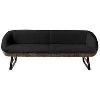 SITZBANK 229/88/80 cm  in Schwarzbraun  - Schwarzbraun/Schwarz, Design, Leder/Holz (229/88/80cm) - Koinor