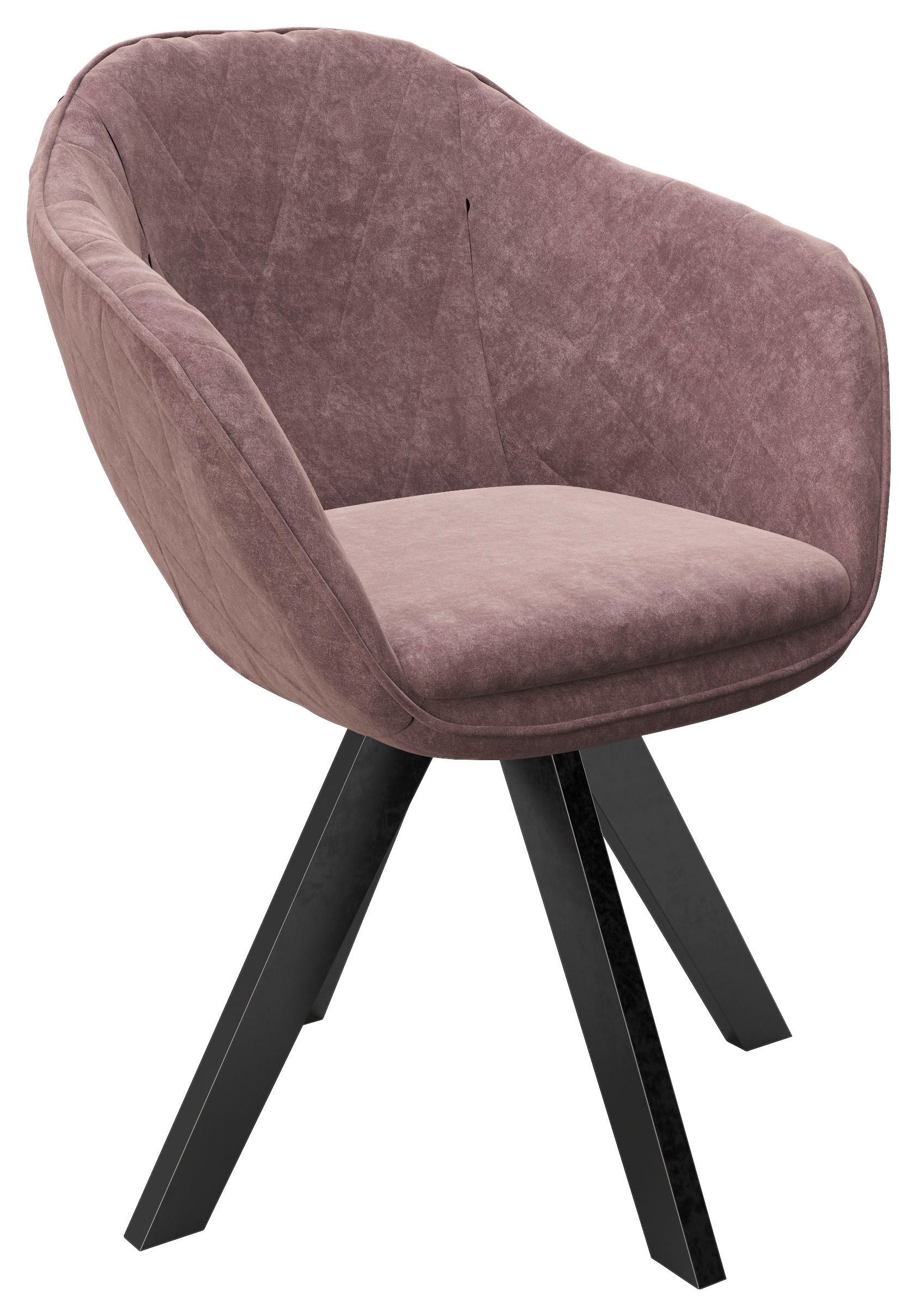 ARMLEHNSTUHL  in Velours  - Schwarz/Rosa, KONVENTIONELL, Textil/Metall (61/80/57cm) - Playboy