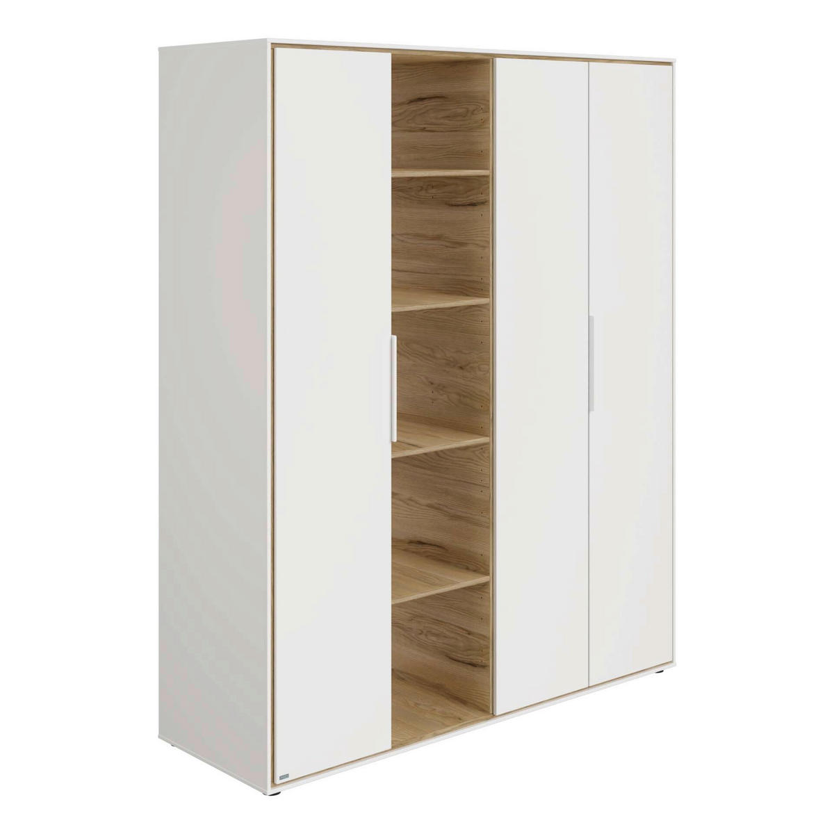 BABYKLEIDERSCHRANK Lieven Weiß, Eichefarben  - Eichefarben/Weiß, Basics, Holzwerkstoff (166,4/203,6/54,8cm) - Paidi