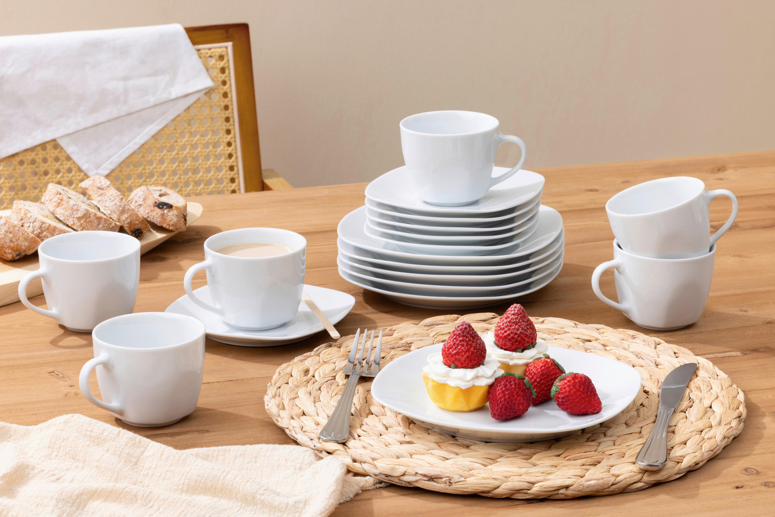 SERVIS ZA KAFU  Square Shape  18 delova      - bela, Konvencionalno, keramika - Boxxx