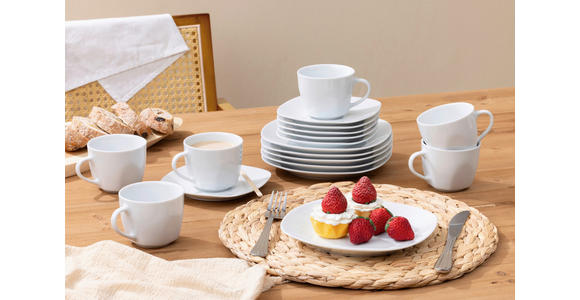 KAFFEESERVICE Square Shape 18-teilig  - Weiß, Basics, Keramik - Boxxx