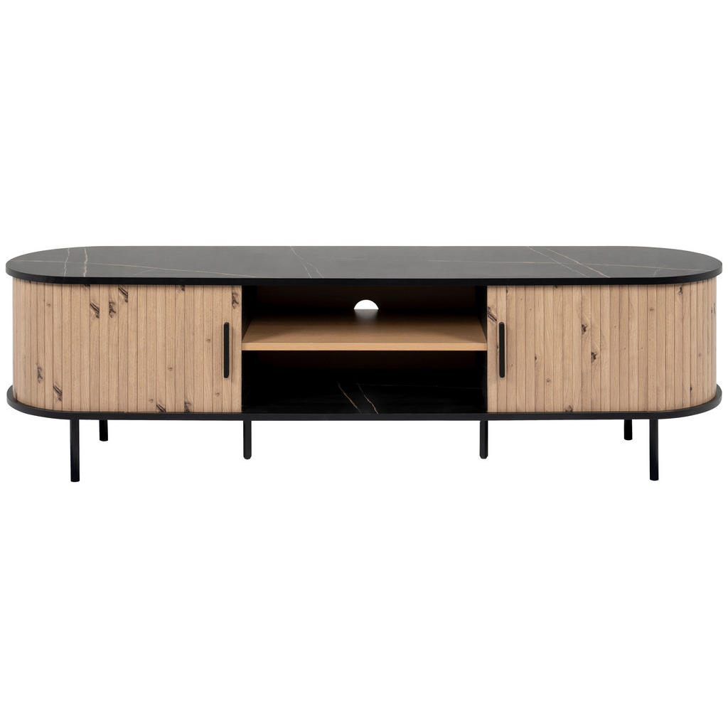 Tv-element Kajsa Schwarz/eiche Dekor B: 160 Cm