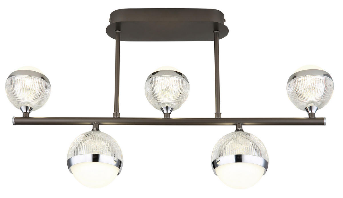 LED-DECKENLEUCHTE 65/11/37 cm   - Klar/Chromfarben, KONVENTIONELL, Kunststoff/Metall (65/11/37cm) - Globo