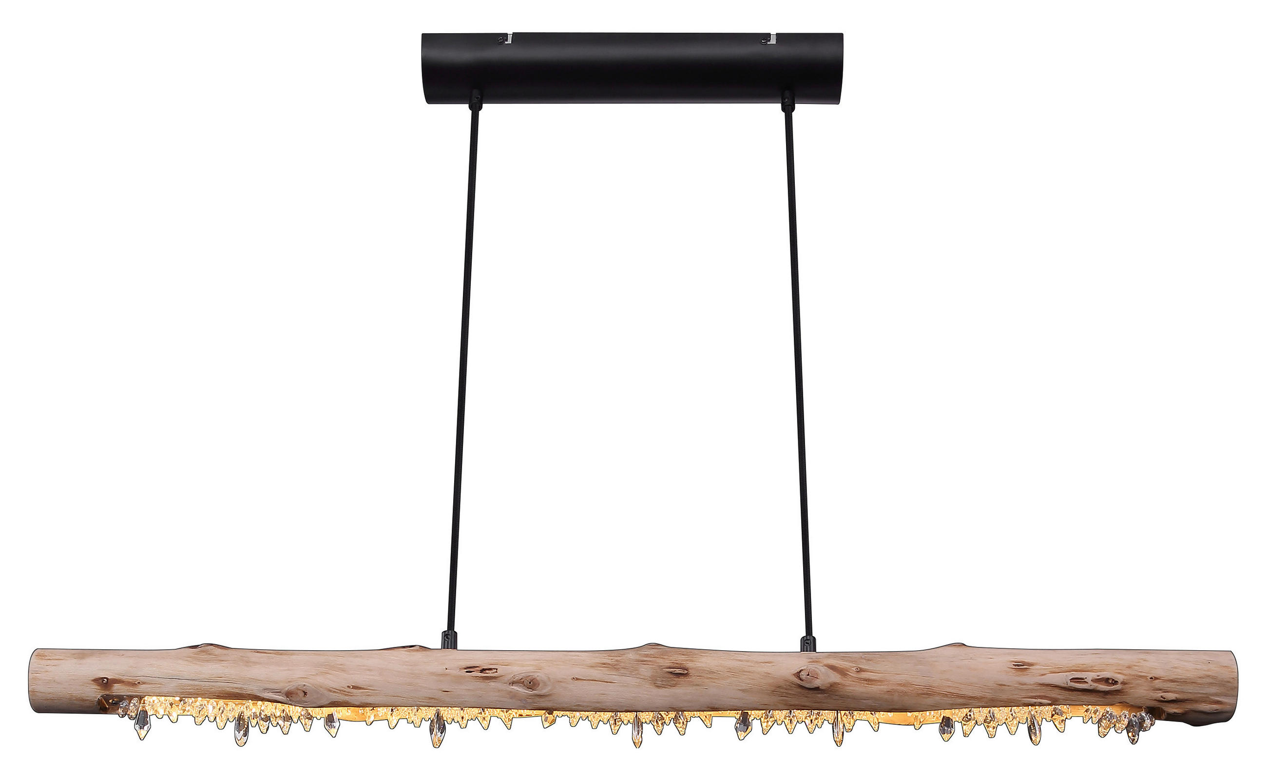 HÄNGELEUCHTE 100/8/150 cm  - Schwarz/Naturfarben, Basics, Holz/Kunststoff (100/8/150cm) - Globo