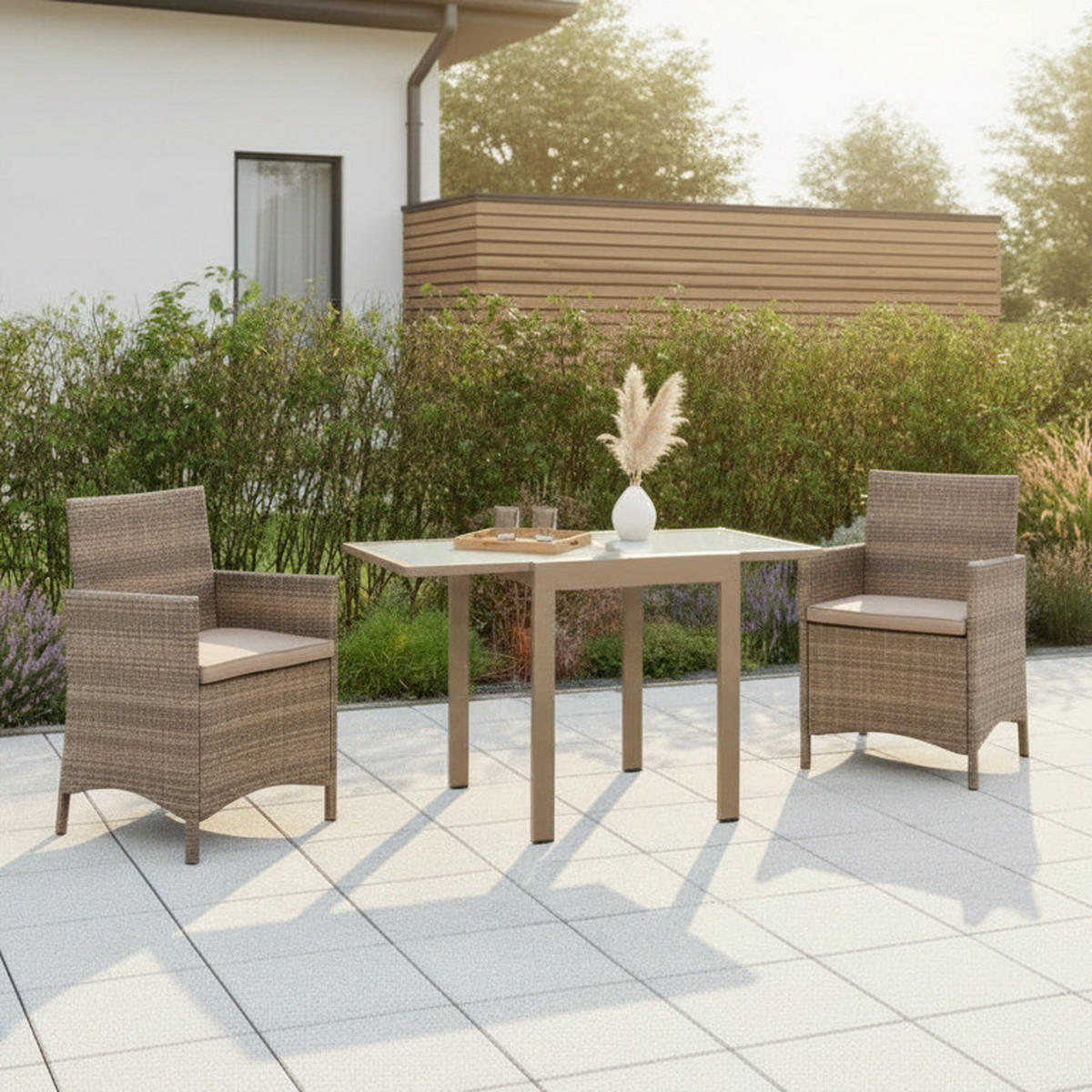 GARTENSET 3-teilig  - Naturfarben, MODERN, Kunststoff/Metall - Gardenson