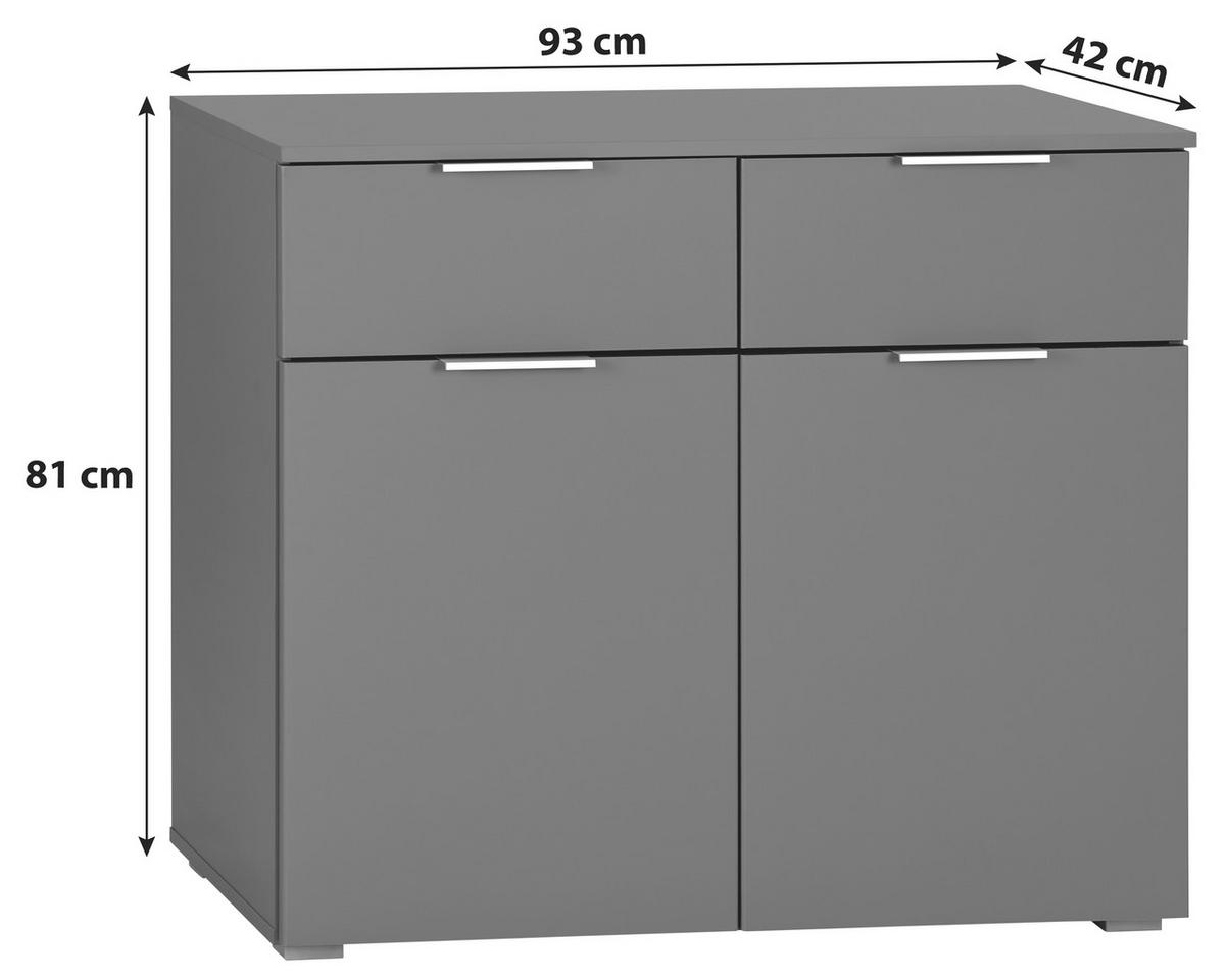 KOMMODE Rauch ALABAMA  in 80/81/42 cm  - Alufarben/Grau, MODERN, Holzwerkstoff (80/81/42cm) - Rauch Möbel