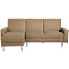 ECKSCHLAFSOFA inkl. Hocker in Sandfarben Textil   - Sandfarben/Chromfarben, Konventionell, Textil/Metall (152/230cm) - Max Winzer