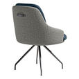 ARMLEHNSTUHL  Beinauswahl, Sitzfläche 360° drehbar, Stoff-/Lederauswahl Velours  Dunkelblau, Graublau  - Graublau/Schwarz, Design, Textil/Metall (60/86/66cm) - Dieter Knoll