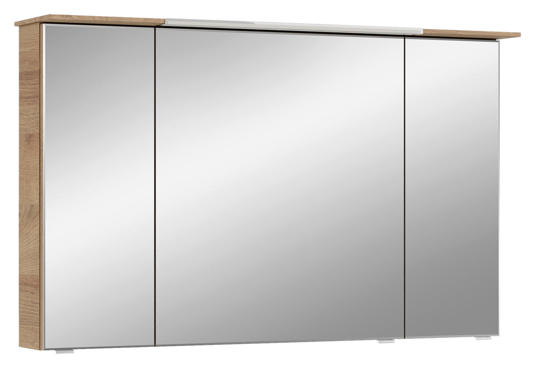 SPIEGELSCHRANK 110/71/17 cm  - Chromfarben/Eichefarben, Design, Glas/Holzwerkstoff (110/71/17cm) - Sadena