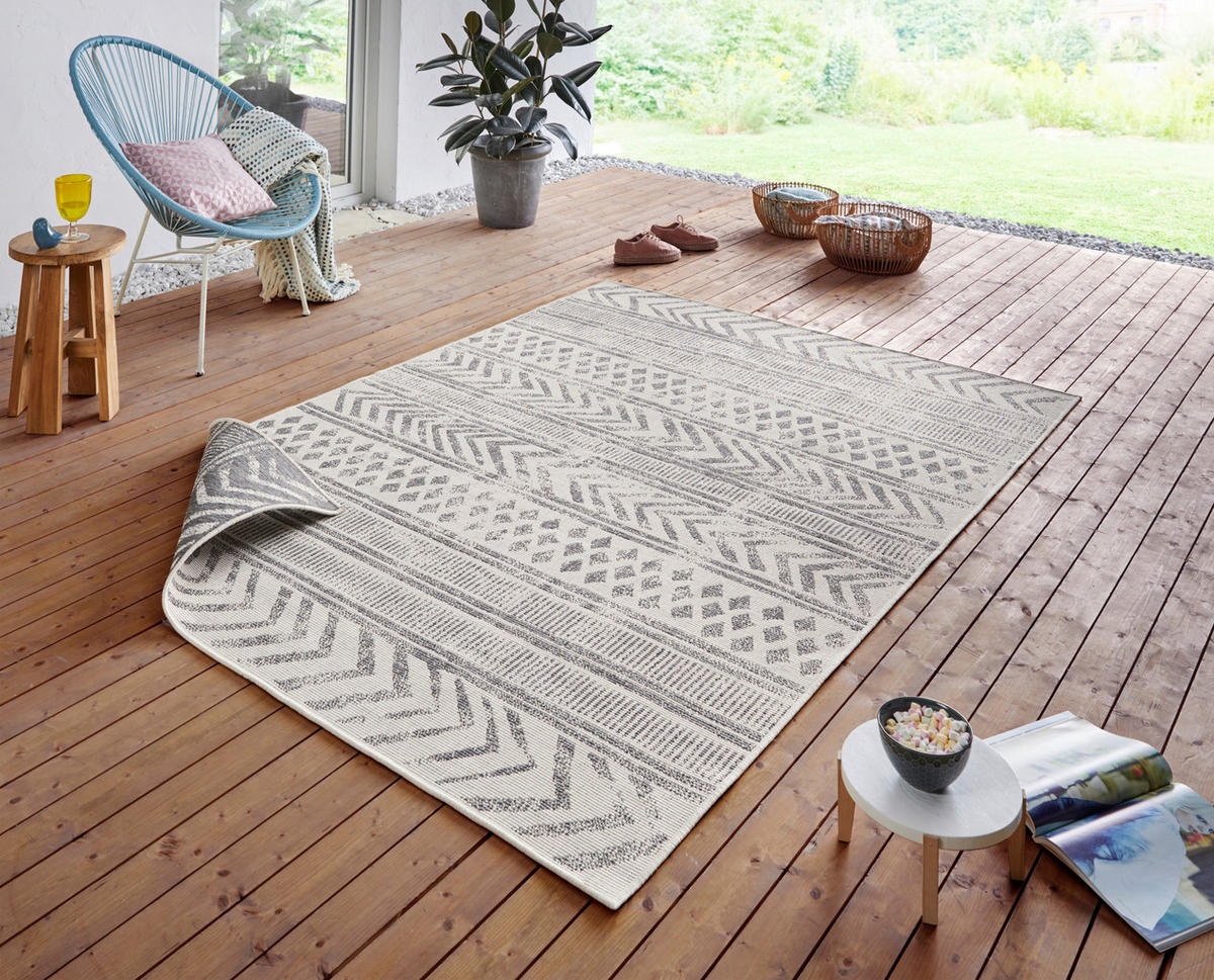 OUTDOORTEPPICH 120/170 cm Twin Supreme Creme, Grau  - Creme/Grau, Design, Kunststoff (120/170cm)