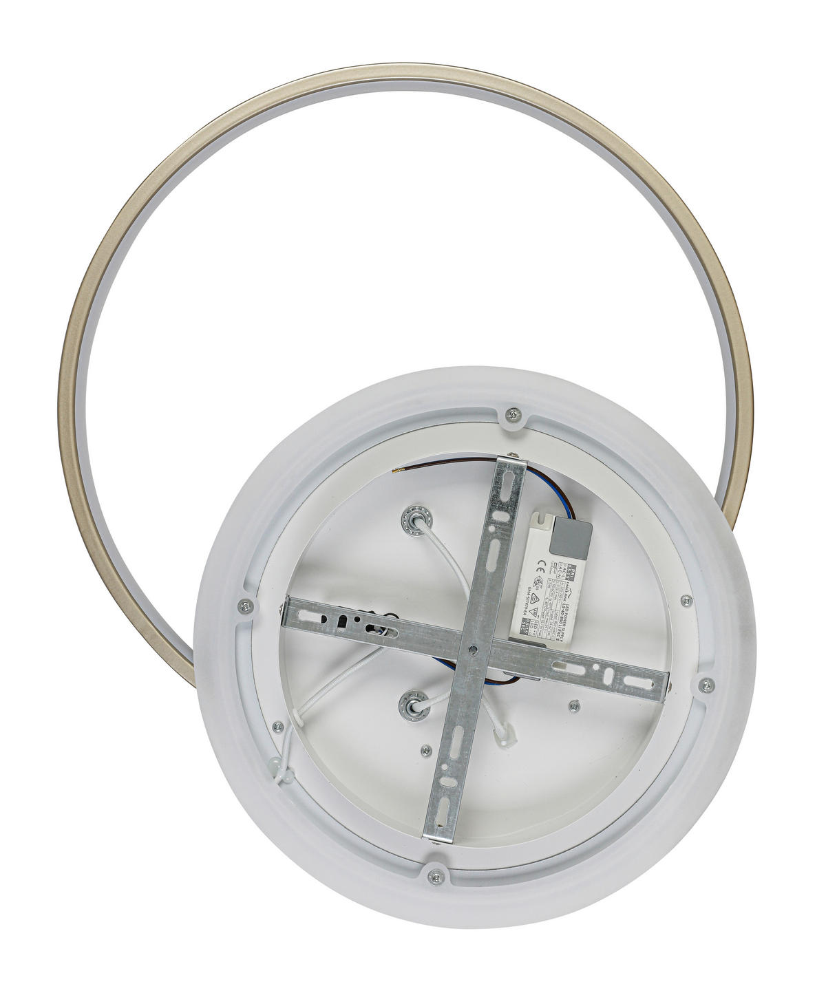 LED PLAFONJERA Travera  - boja hroma/šampanjac, Dizajnerski, kamen/metal (54,5/43/8cm) - Novel