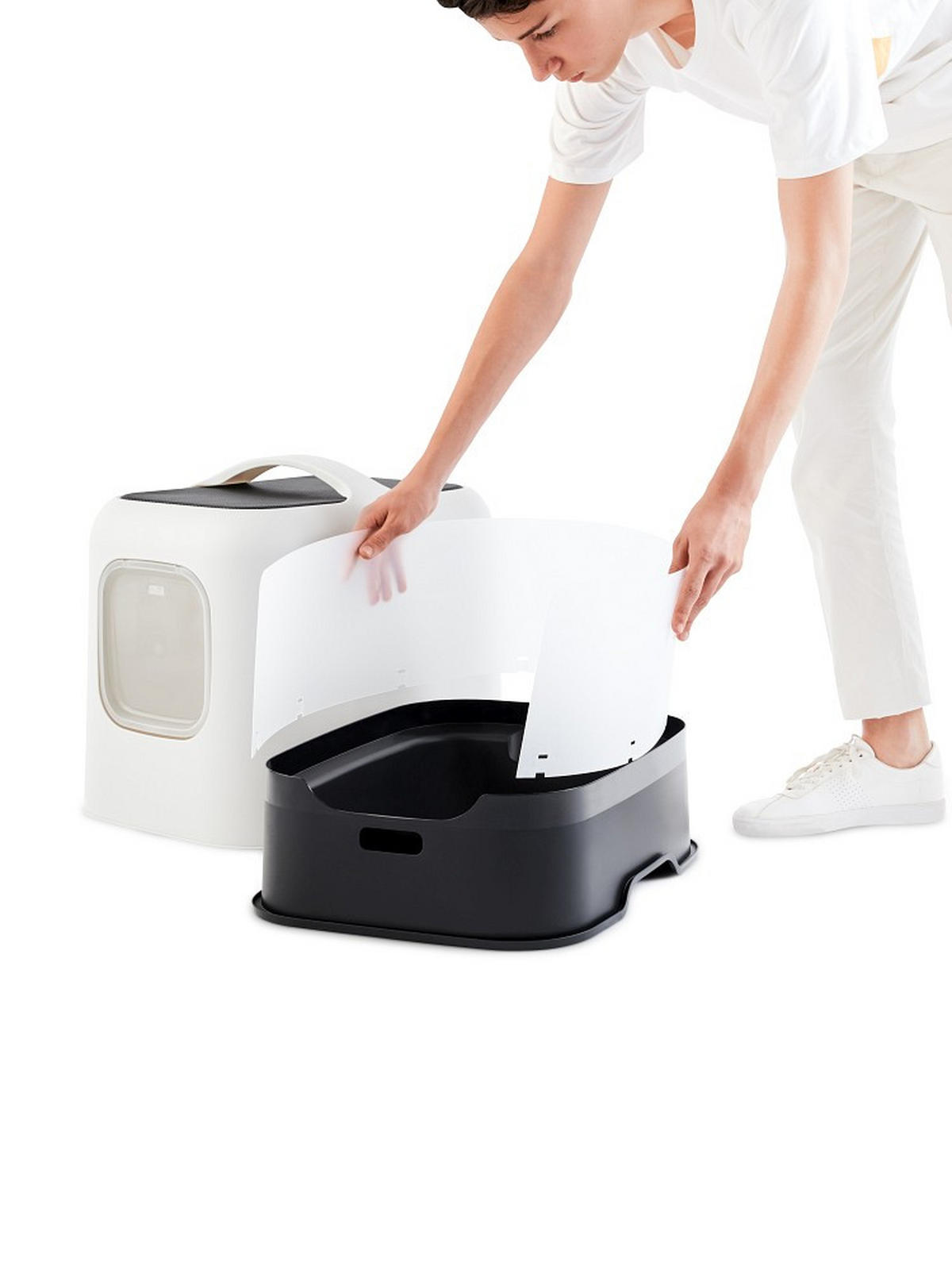 KATZENTOILETTE - Weiß, Basics, Kunststoff (51/39,5/44,3cm) - Rotho