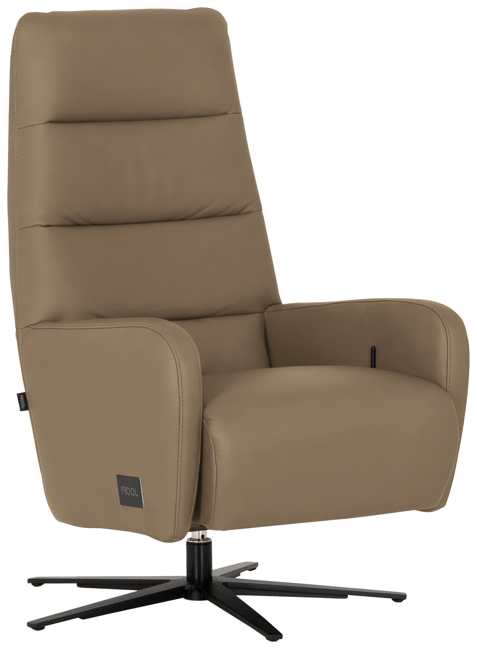 RELAXSESSEL Leder Khaki  - Khaki/Schwarz, Modern, Leder/Metall (66/110/83cm) - Joop!