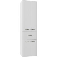 HOCHSCHRANK 50/182/38 cm  - Chromfarben/Weiß Hochglanz, MODERN, Glas/Holzwerkstoff (50/182/38cm) - Sadena
