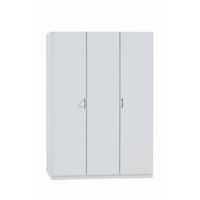 DREHTÜRENSCHRANK in Weiss  - Weiss/Silberfarben, Basics, Holzwerkstoff/Kunststoff (136/197/54cm) - Boxxx