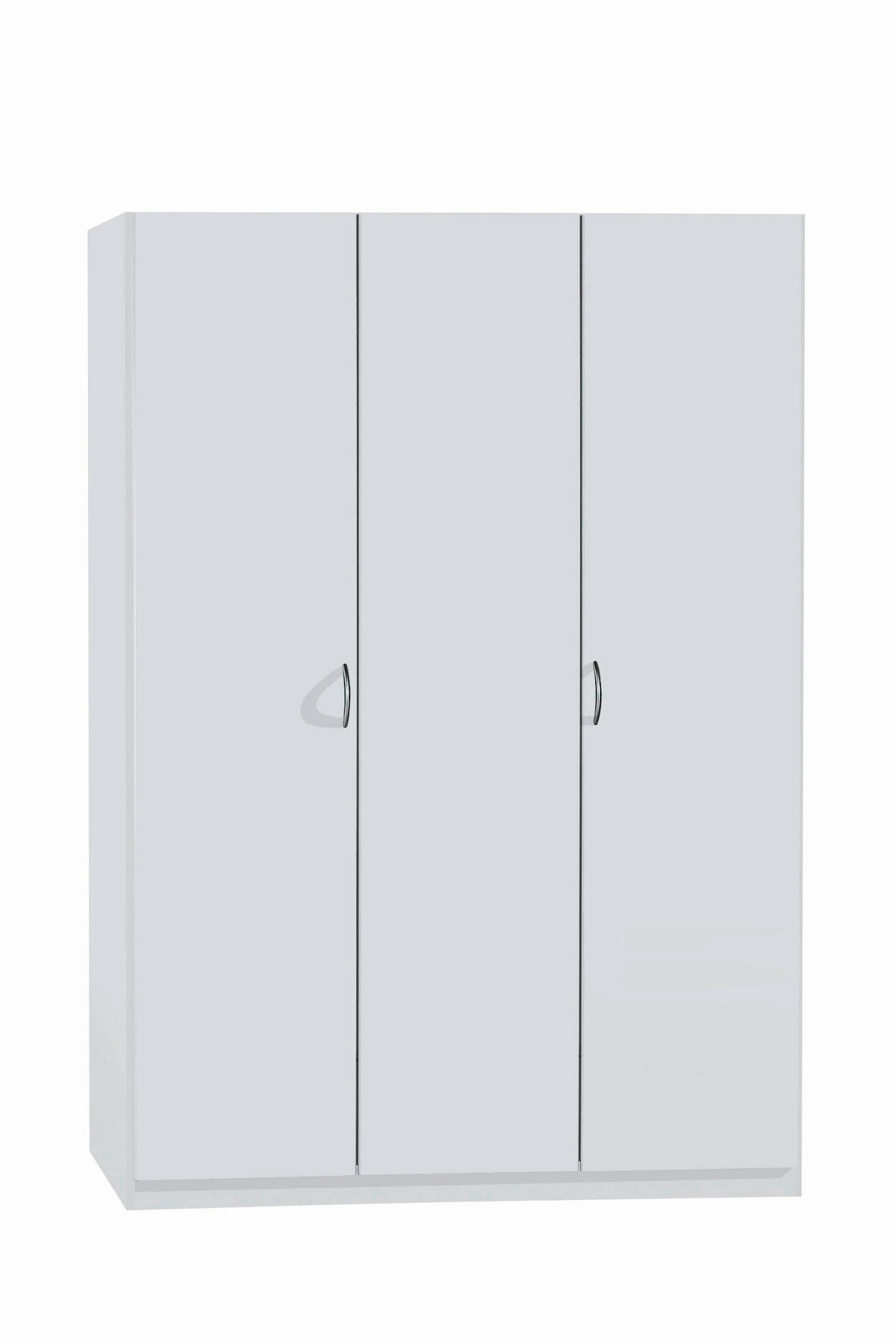 DREHTÜRENSCHRANK in Weiss  - Weiss/Silberfarben, Basics, Holzwerkstoff/Kunststoff (136/197/54cm) - Boxxx