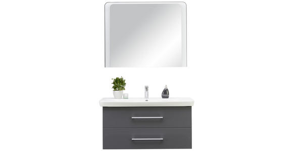 BADEZIMMER  in 107,5 cm  - Anthrazit/Weiß, MODERN, Glas/Keramik (107,5cm) - Voleo