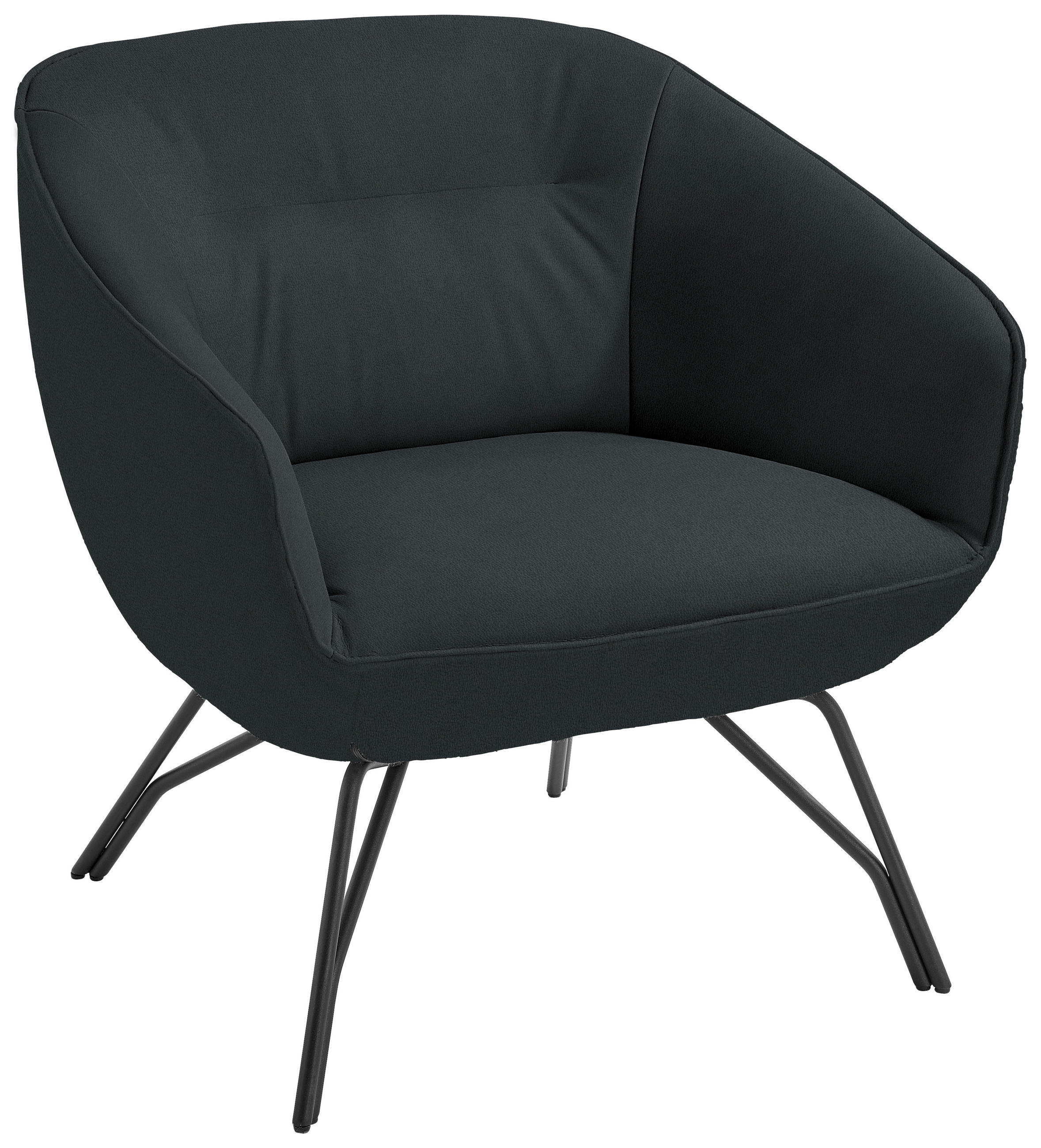COCKTAILSESSEL in Echtleder Dunkelgrün - Dunkelgrün/Anthrazit, Design, Leder/Metall (76/80/73cm) - Joop!