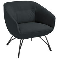 COCKTAILSESSEL in Echtleder Dunkelgrün  - Dunkelgrün/Anthrazit, Design, Leder/Metall (76/80/73cm) - Joop!