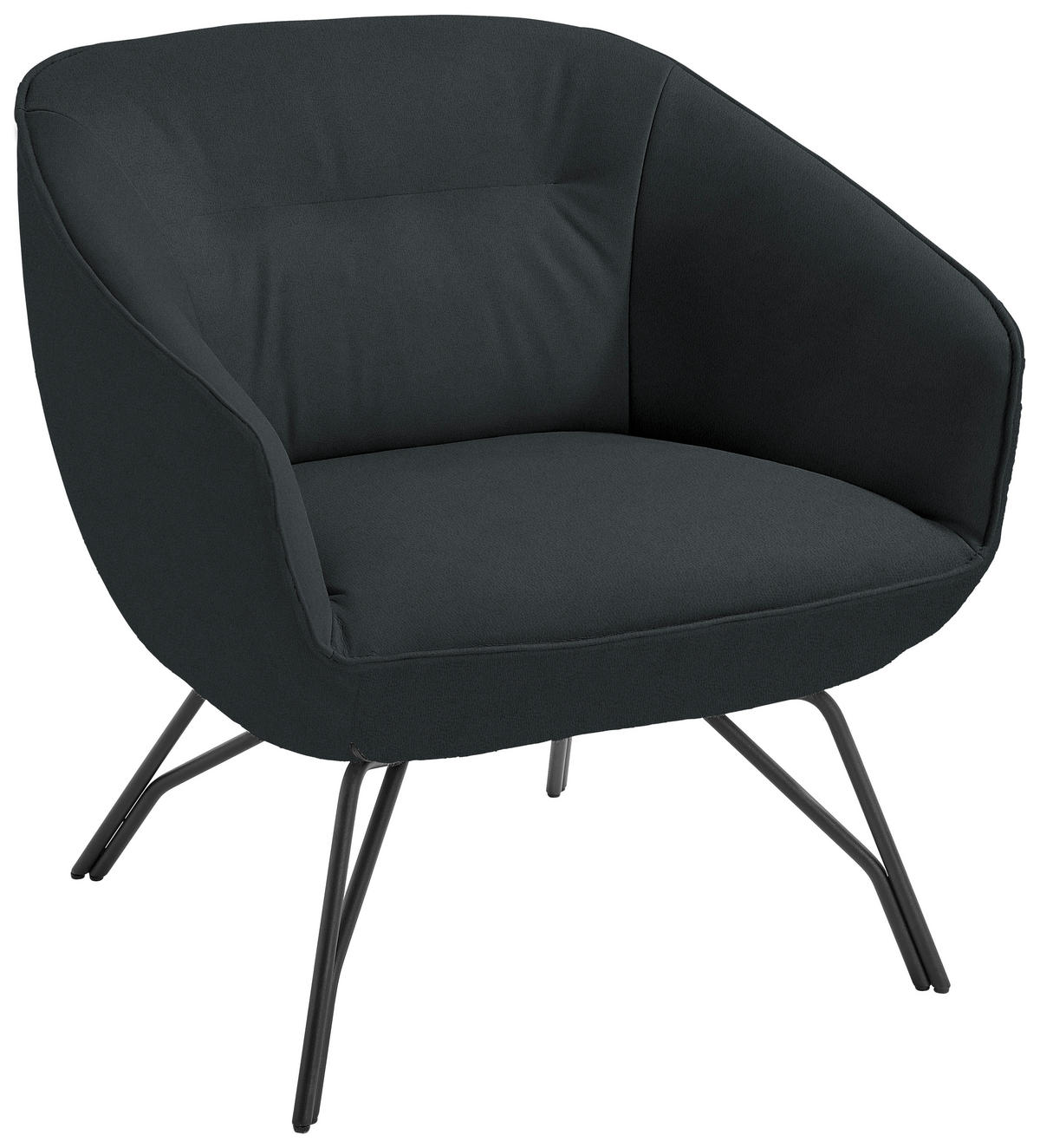 COCKTAILSESSEL in Echtleder Dunkelgrün  - Dunkelgrün/Anthrazit, Design, Leder/Metall (76/80/73cm) - Joop!