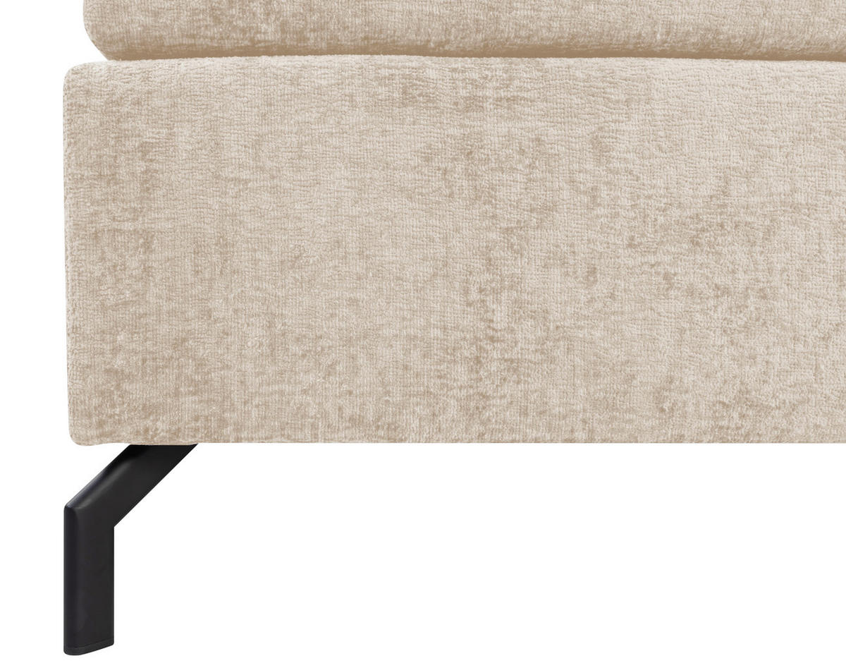 BOXSPRINGBETT 140/200 cm  in Kaschmir  - Kaschmir/Schwarz, Design, Textil/Metall (140/200cm) - Esposa