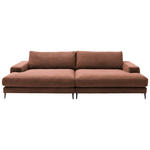 BIGSOFA  in Cord Rostfarben  - Rostfarben/Schwarz, Design, Textil/Metall (296/83/177cm) - Dieter Knoll