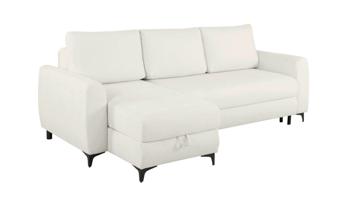 ECKSOFA Moli Hellgrau  - Hellgrau/Schwarz, Design, Textil/Metall (236/148cm) - MID.YOU