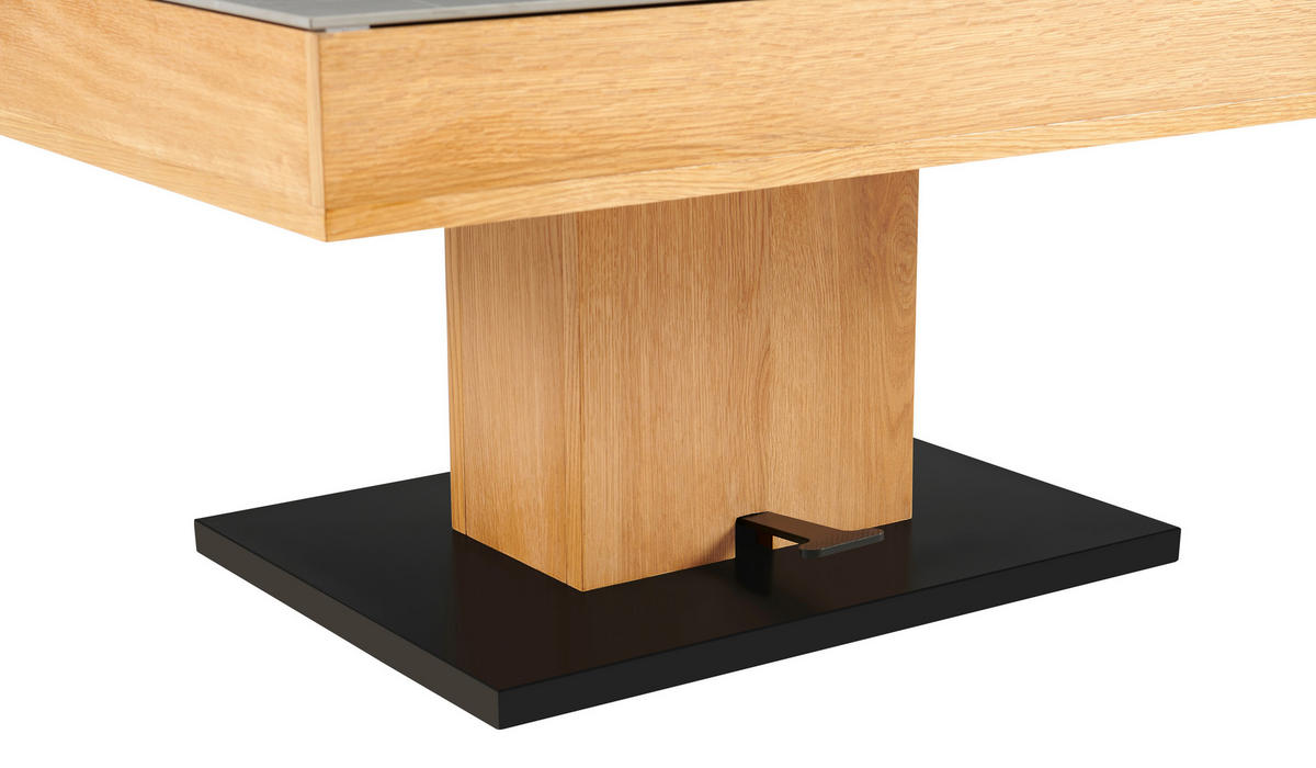 COUCHTISCH Eiche furniert 90/46,3/60 cm rechteckig Grau, Schwarz, Eichefarben  - Eichefarben/Schwarz, Design, Holz/Keramik (90/46,3/60cm) - Livetastic