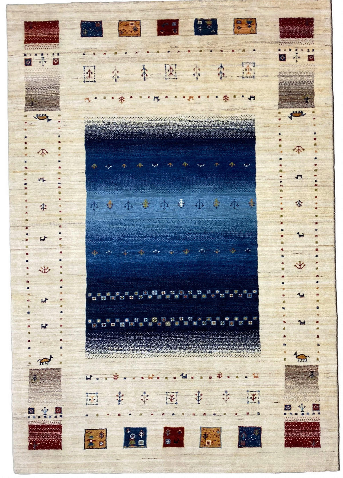 ORIENTTEPPICH 80/200 cm Mother Earth  Blue Blau, Naturfarben, Dunkelblau  - Blau/Naturfarben, LIFESTYLE, Textil (80/200cm) - Cazaris