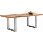 ESSTISCH in Holz, Metall 240/100/77 cm  - Edelstahlfarben/Eichefarben, Design, Holz/Metall (240/100/77cm) - Novel