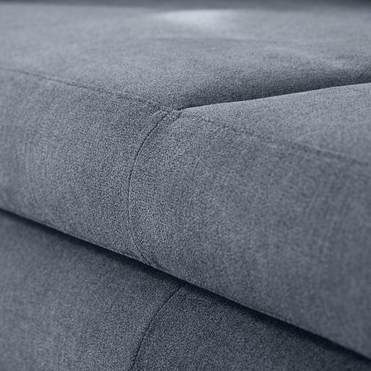 KANAPÉÁGY textil szürke  - króm/szürke, Design, textil/fém (200/91/92cm) - Novel
