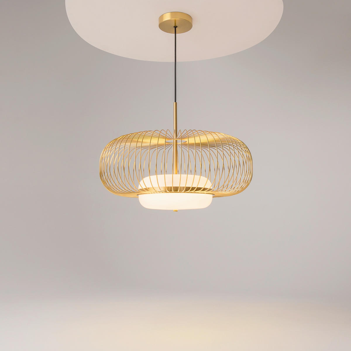 PENDELLAMPA Levitation 50/337 cm  - mässingsfärgad, Design, metall (50/337cm) - MAYTONI