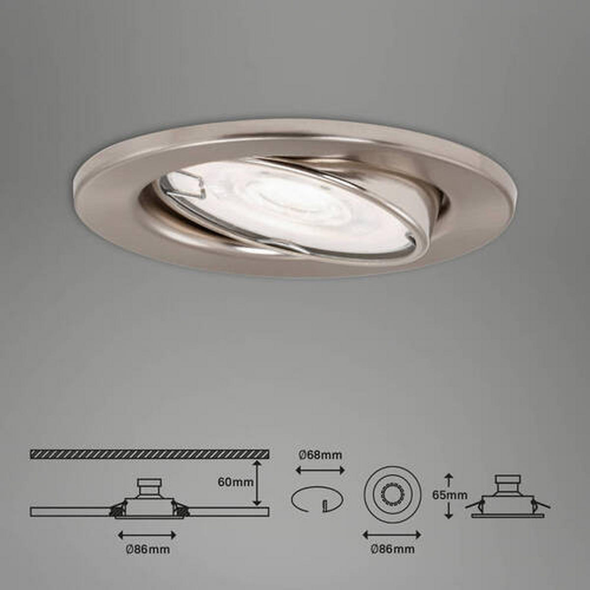 KUPAONSKA LED SVJETILJKA UGRA  - boje nikla, Basics, metal (8,6/7cm)