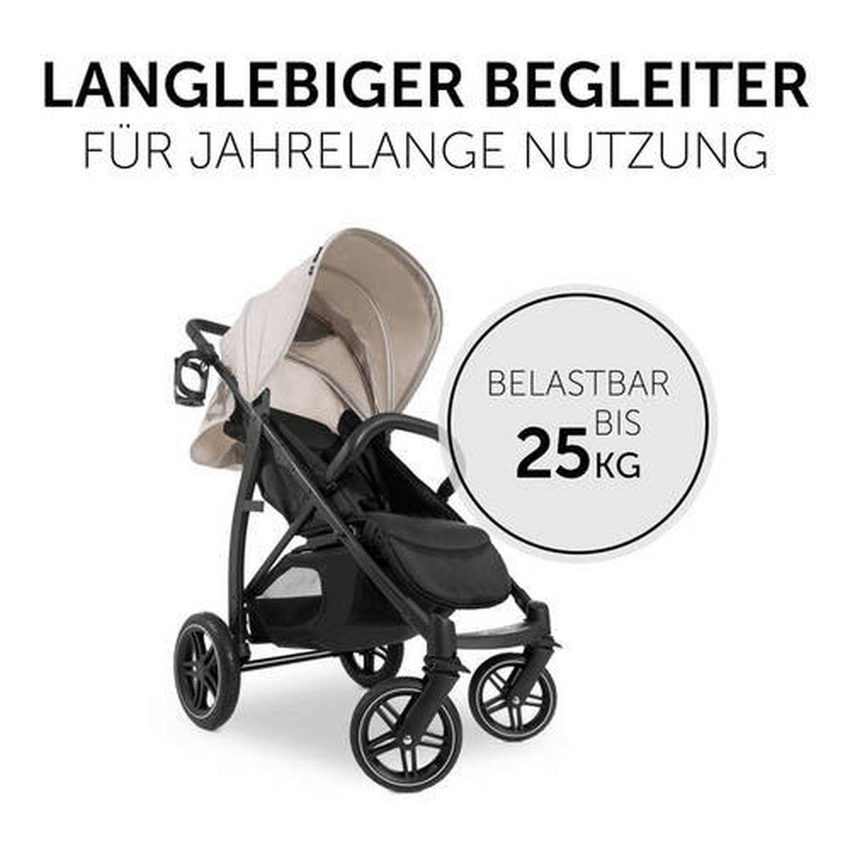 BUGGY RAPID 4D  - Beige/Schwarz, Basics, Textil (92/57/110cm) - Hauck